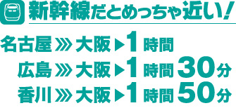 新幹線だとめっちゃ近い！